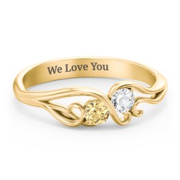 Swirl of Style Birthstone Ring in 18K Gold Plated Silver with Citrine and Cubic Zirconia