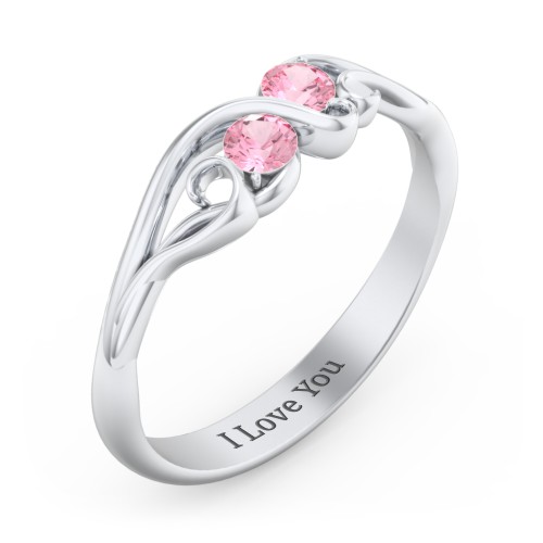 Swirl of Style Birthstone Ring – Sterling Silver with Pink Tourmaline