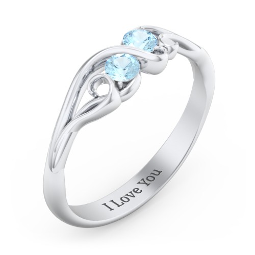 Swirl of Style Birthstone Ring – Sterling Silver with Blue Topaz