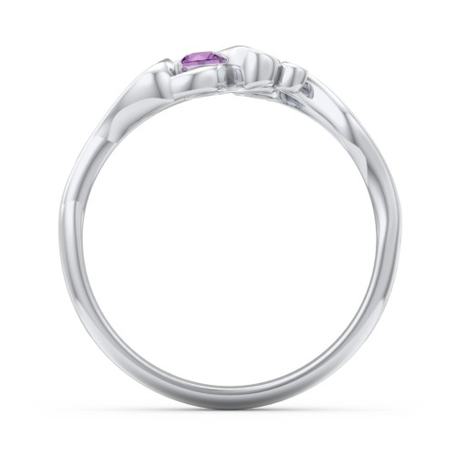Swirl of Style Birthstone Ring – Sterling Silver with Amethyst