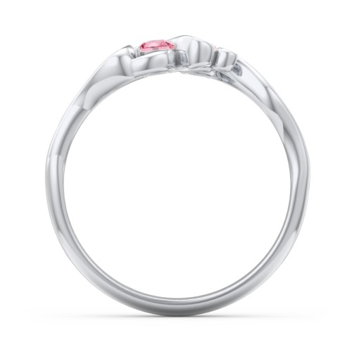 Swirl of Style Birthstone Ring – Sterling Silver with Pink Tourmaline