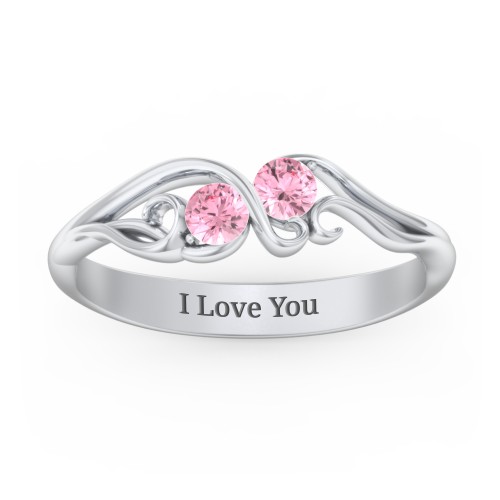 Swirl of Style Birthstone Ring – Sterling Silver with Pink Tourmaline