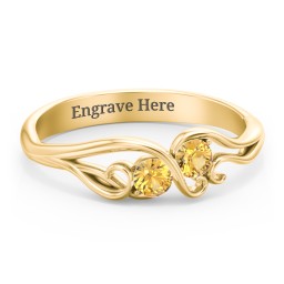 Swirl of Style Birthstone Ring in 18K Gold Plated Silver with Citrine