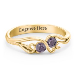 Swirl of Style Birthstone Ring in 18K Gold Plated Silver with Alexandrite