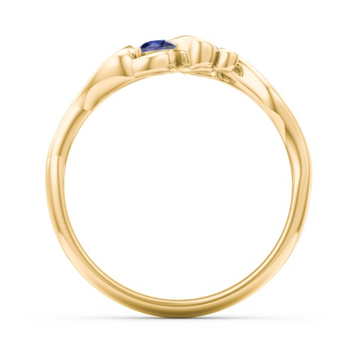 Swirl of Style Birthstone Ring – 18K Gold Plated Silver with Blue Sapphire