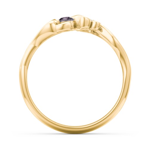 Swirl of Style Birthstone Ring – 18K Gold Plated Silver with Alexandrite