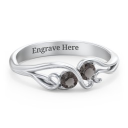 Swirl of Style Birthstone Ring in 925 Sterling Silver with Smokey Quartz