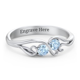 Swirl of Style Birthstone Ring in 925 Sterling Silver with Blue Topaz