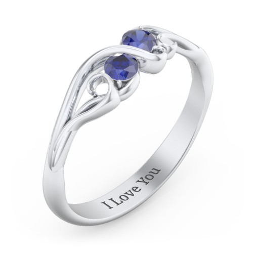 Swirl of Style Birthstone Ring – Sterling Silver with Blue Sapphire