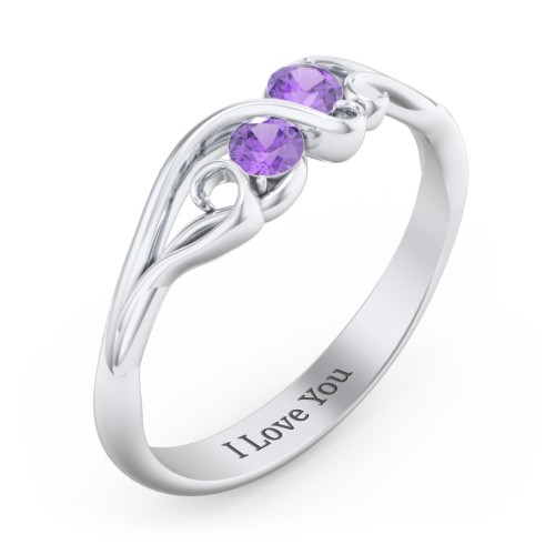 Swirl of Style Birthstone Ring – Sterling Silver with Amethyst