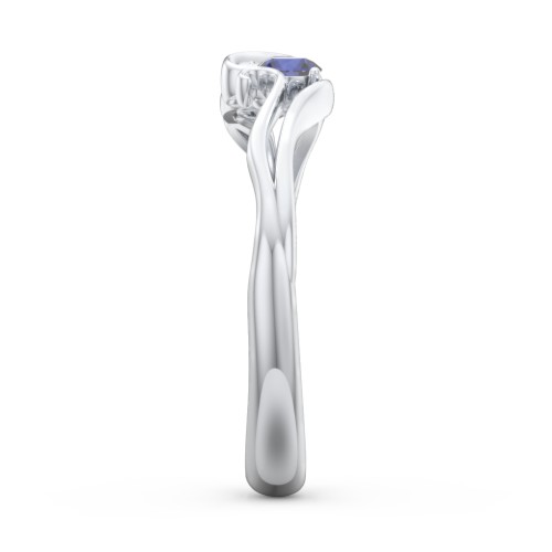 Swirl of Style Birthstone Ring – Sterling Silver with Blue Sapphire