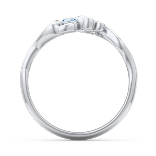 Swirl of Style Birthstone Ring – Sterling Silver with Aquamarine