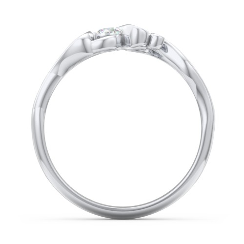 Swirl of Style Birthstone Ring – Sterling Silver with Lab Diamond