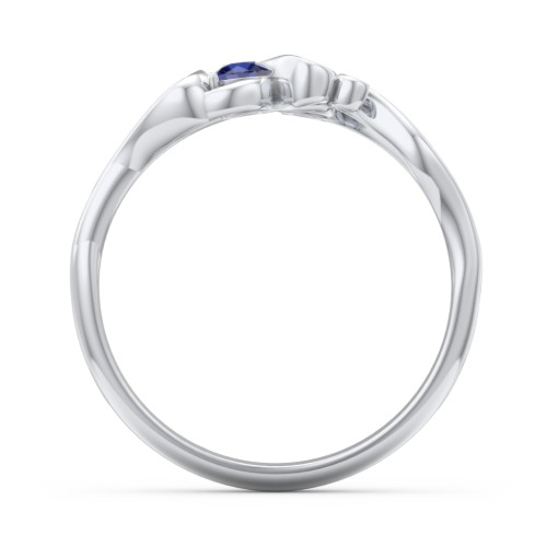 Swirl of Style Birthstone Ring – Sterling Silver with Blue Sapphire