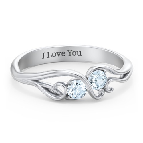 Swirl of Style Birthstone Ring – Sterling Silver with Aquamarine