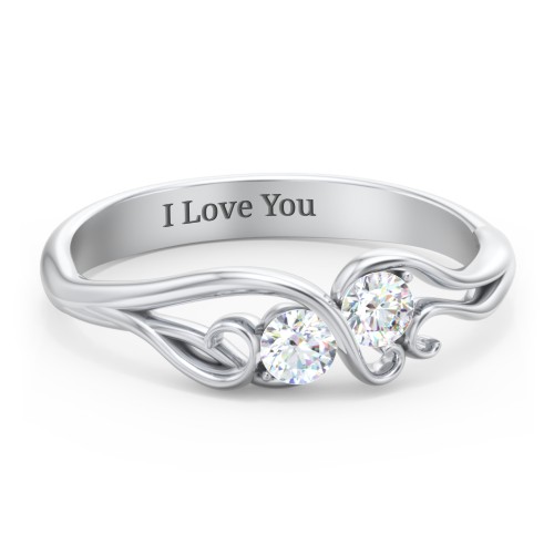Swirl of Style Birthstone Ring – Sterling Silver with Diamond