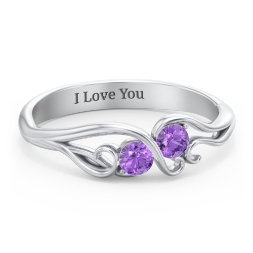 Swirl of Style Birthstone Ring – Sterling Silver with Amethyst