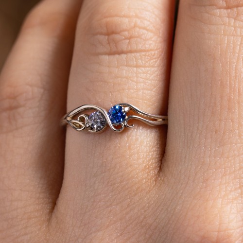 Swirl of Style Birthstone Ring – 10K White Gold with Citrine and Cubic Zirconia