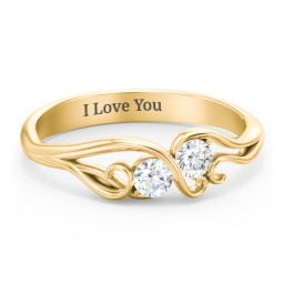 Swirl of Style Birthstone Ring in 10K Solid Yellow Gold with Diamond