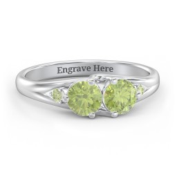 Darling Duo Double Gemstone Ring in 925 Sterling Silver with Peridot