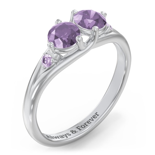 Darling Duo Double Gemstone Ring – Sterling Silver with Alexandrite