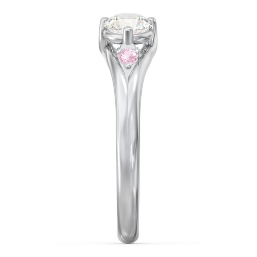 Darling Duo Double Gemstone Ring – Sterling Silver with Aquamarine, Cubic Zirconia, and Pink Tourmaline