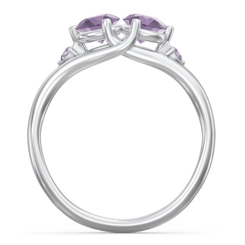Darling Duo Double Gemstone Ring – Sterling Silver with Alexandrite