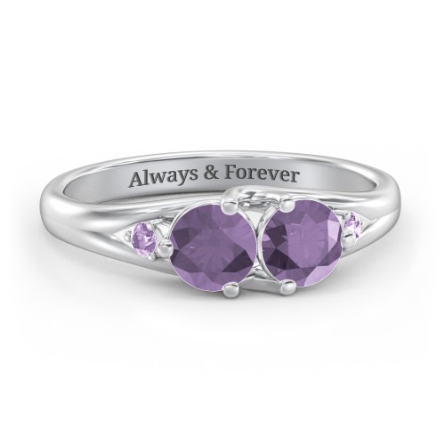 Darling Duo Double Gemstone Ring – Sterling Silver with Alexandrite