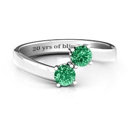 Two Stone Ring With Filigree Settings