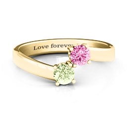 Two Stone Ring With Filigree Settings