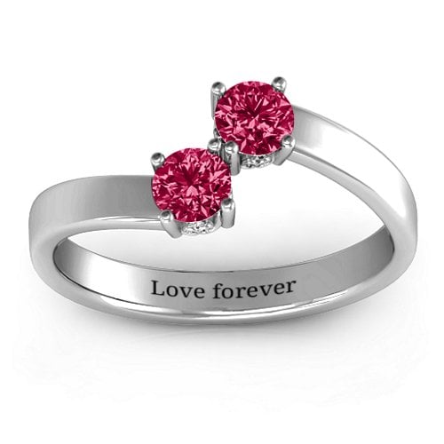 Two Stone Ring With Filigree Settings
