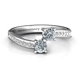 Elegant Accent Two Stone Ring