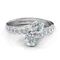 Intricate Infinity Two Stone Ring