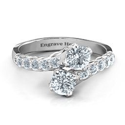 Intricate Infinity Two Stone Ring in 925 Sterling Silver with Cubic Zirconia