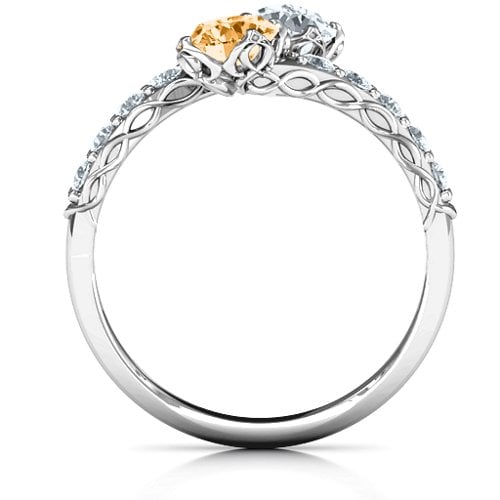 Intricate Infinity Two Stone Ring