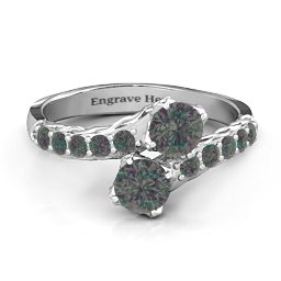 Intricate Infinity Two Stone Ring in 925 Sterling Silver with Alexandrite