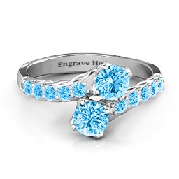 Intricate Infinity Two Stone Ring in 925 Sterling Silver with Blue Topaz