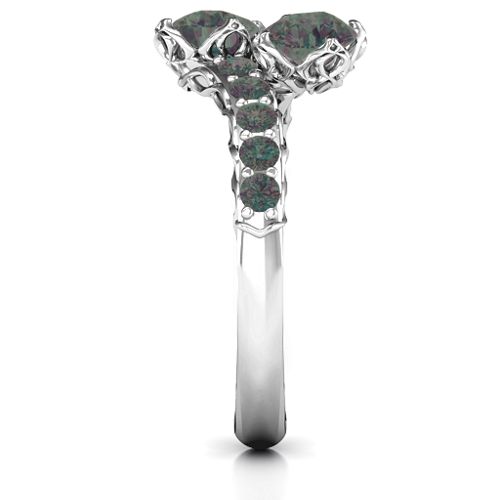 Intricate Infinity Two Stone Ring – Sterling Silver with Alexandrite