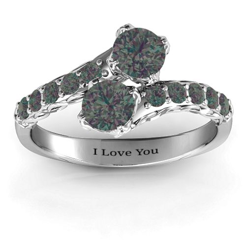 Intricate Infinity Two Stone Ring – Sterling Silver with Alexandrite