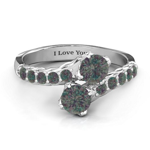 Intricate Infinity Two Stone Ring – Sterling Silver with Alexandrite