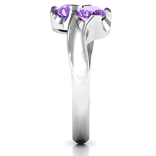Two Stone Sparkle Ring – Sterling Silver with Amethyst