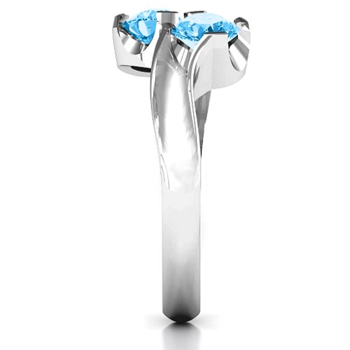 Two Stone Sparkle Ring – Sterling Silver with Blue Topaz
