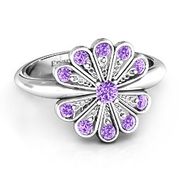 Pretty As A Peacock Ring in 925 Sterling Silver with Amethyst