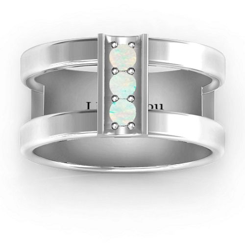 Layers Of Love Ring – Sterling Silver with Opal