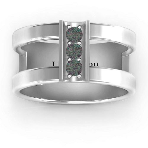 Layers Of Love Ring – Sterling Silver with Alexandrite