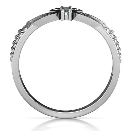 Sparkling Swan Ring – Sterling Silver with Alexandrite