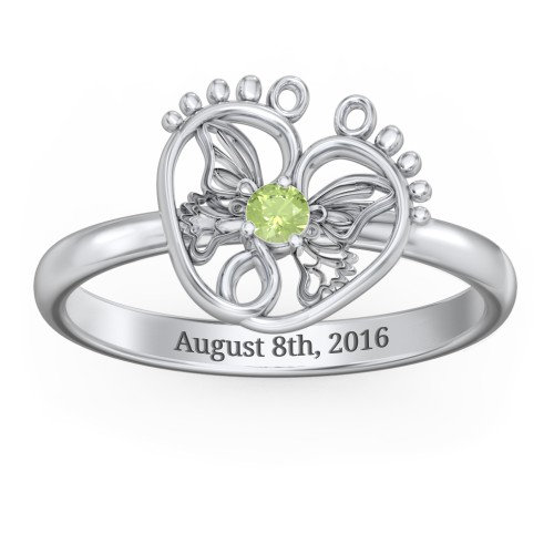 Butterfly Baby Feet Ring