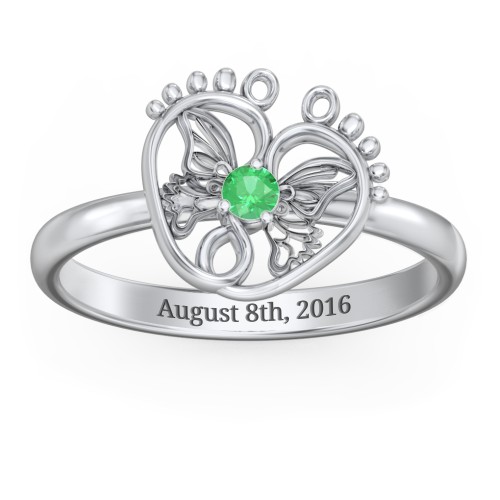 Butterfly Baby Feet Ring