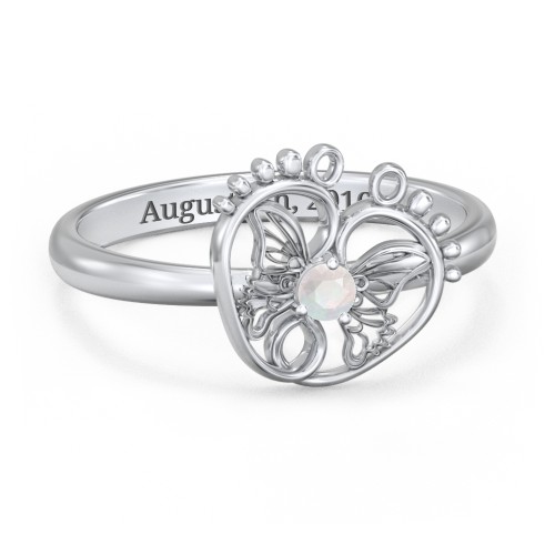 Butterfly Baby Feet Ring