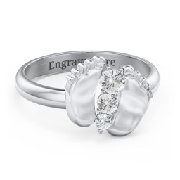 Baby Feet Birthstone Ring